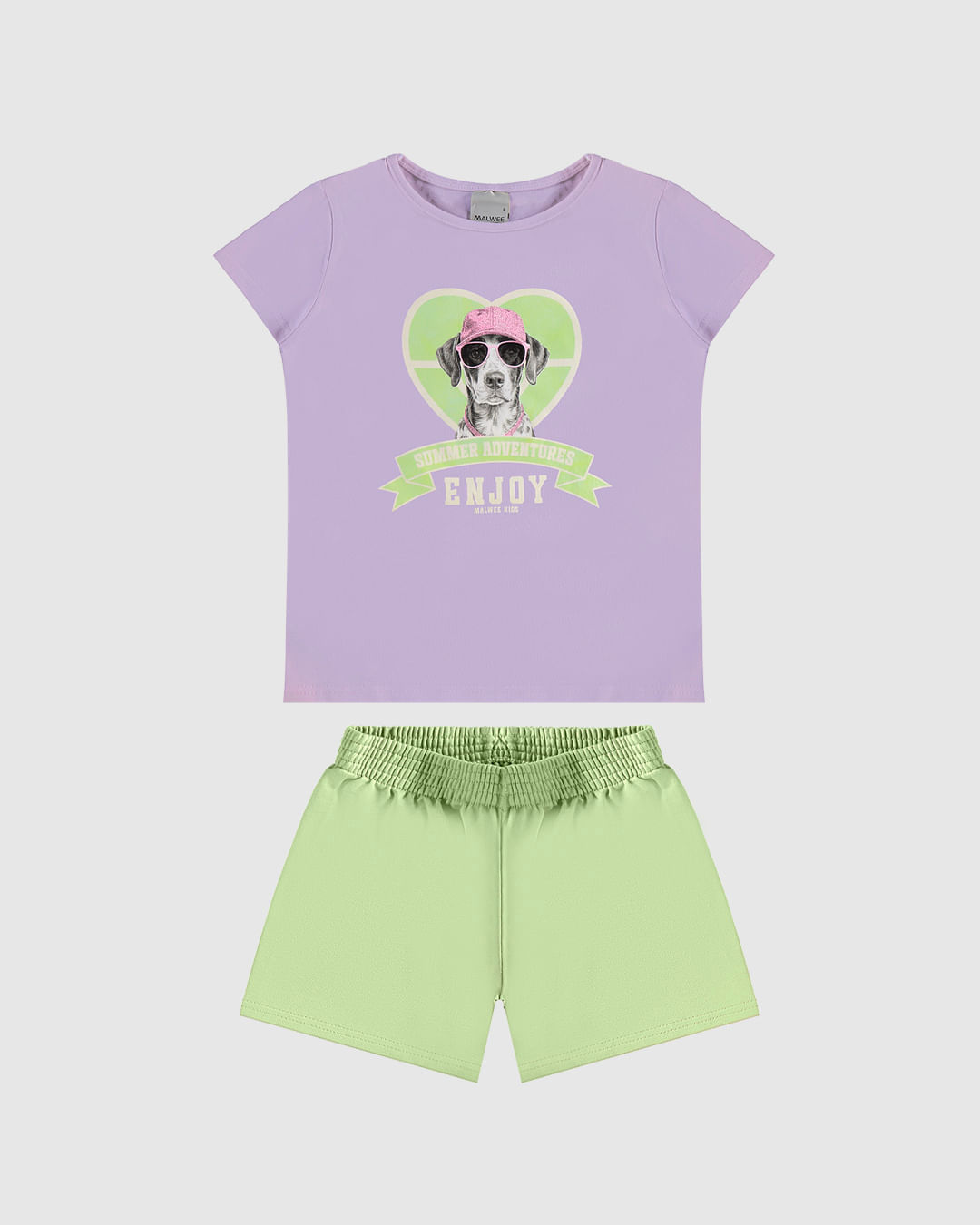 Conjunto Infantil Menina Blusa Manga Curta E Shorts Em Algodão Malwee Kids - Imagem 5