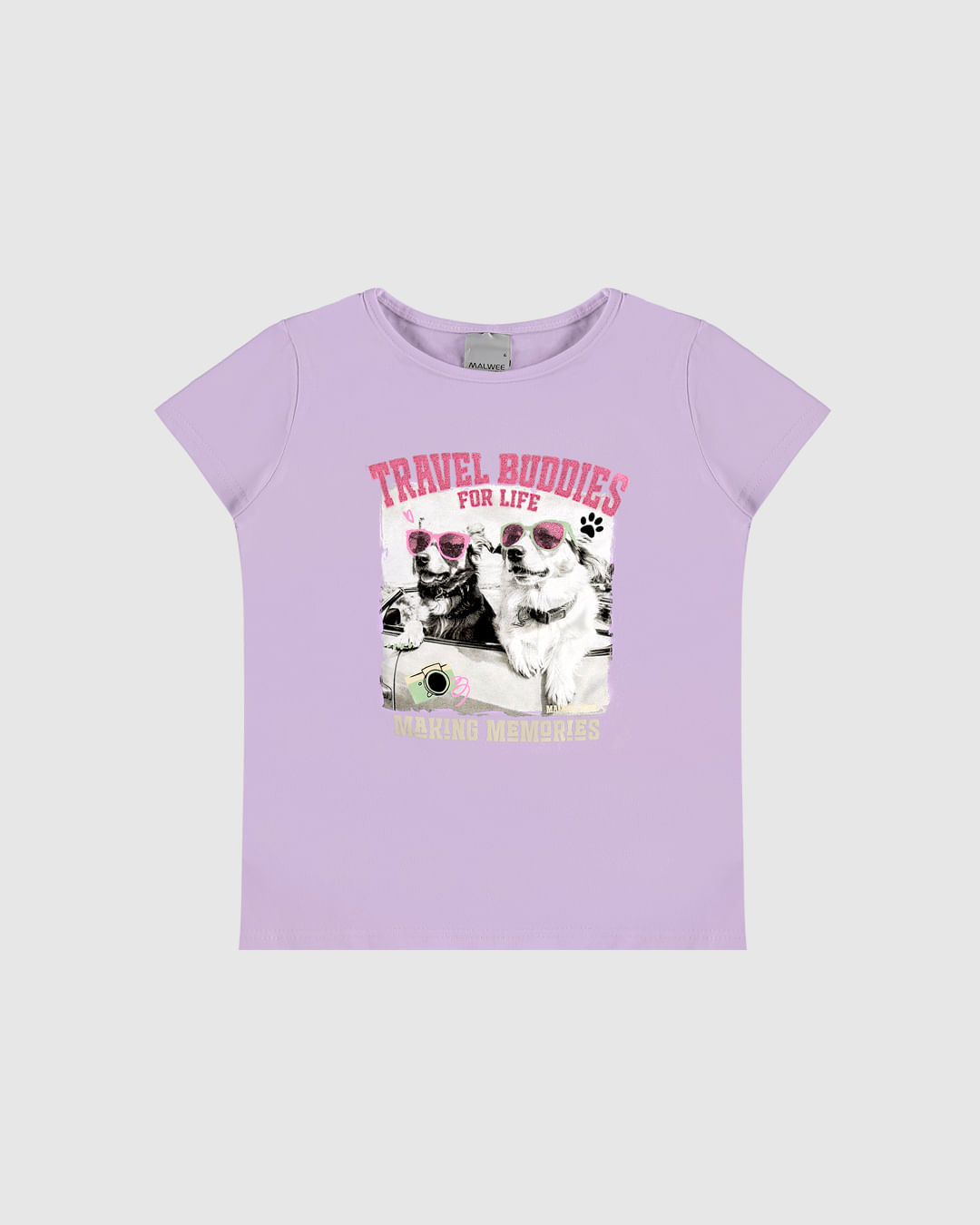 Blusa Infantil Menina Travel Buddies For Life em Algodão Malwee Kids