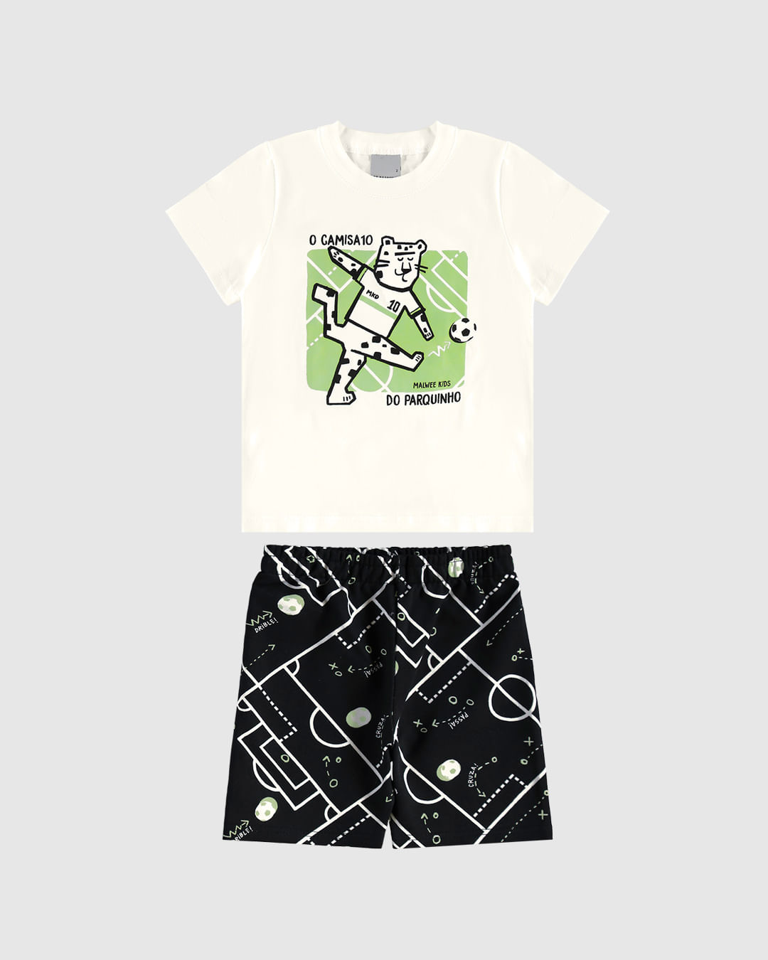 Conjunto Infantil Menino O Camisa 10 Do Parquinho Em Algodão Malwee Kids - Imagem 3