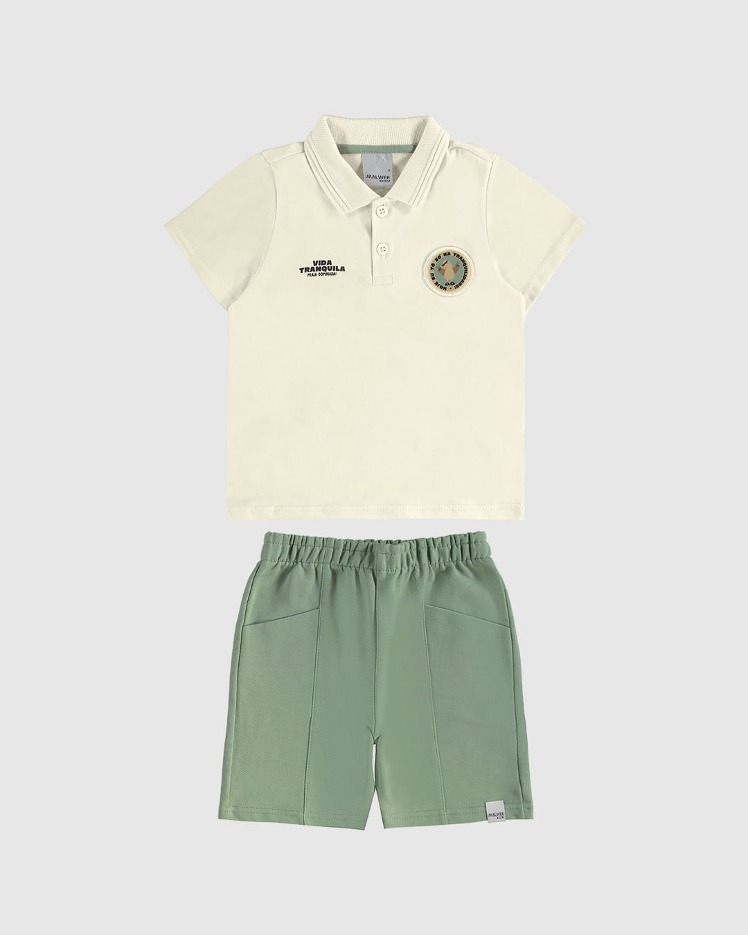 Conjunto Infantil Menino Camisa Polo Estampa Aplique Em Algodão Malwee Kids - Imagem 2