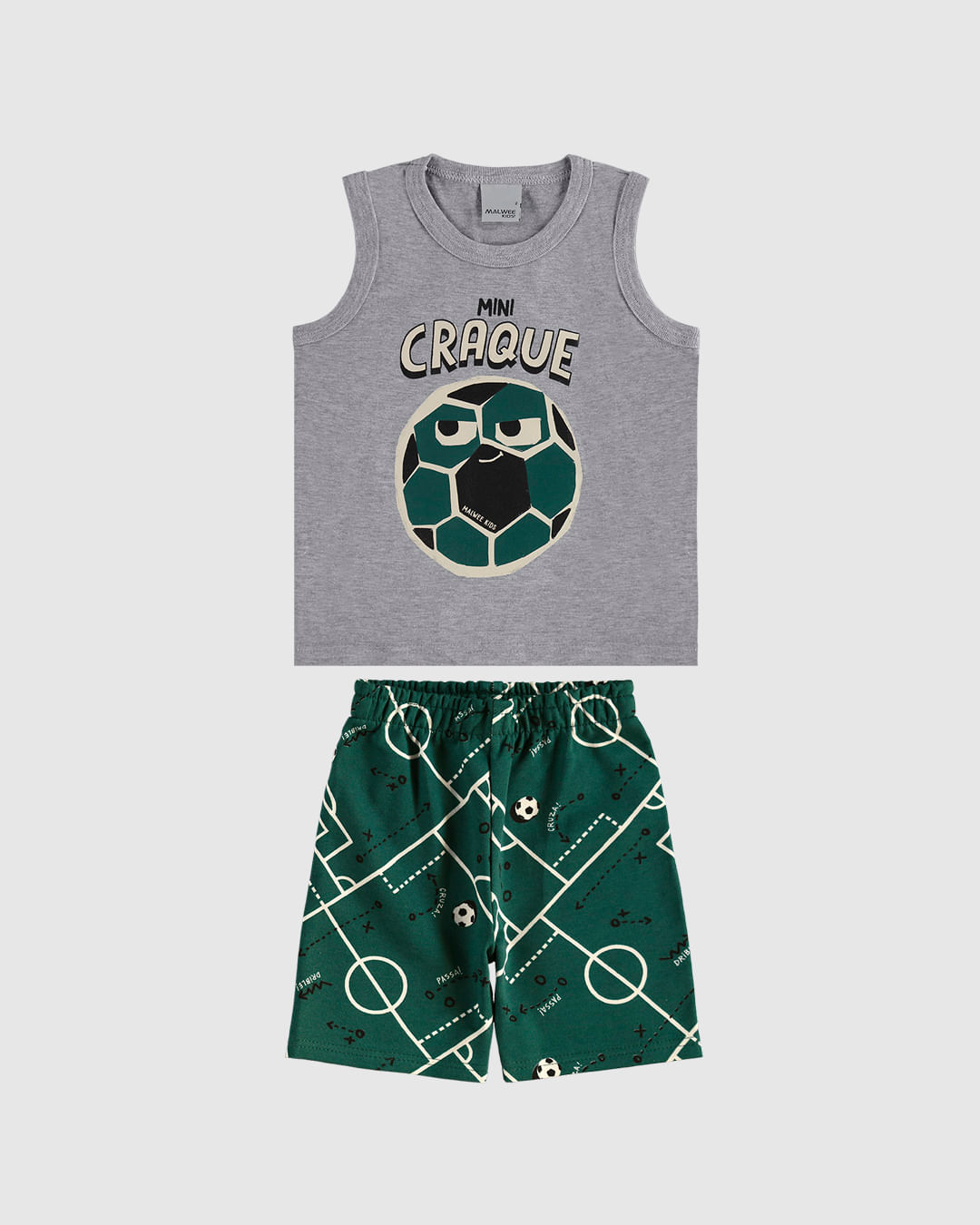 Conjunto Infantil Menino Regata E Bermuda Estampada Em Algodão Malwee Kids