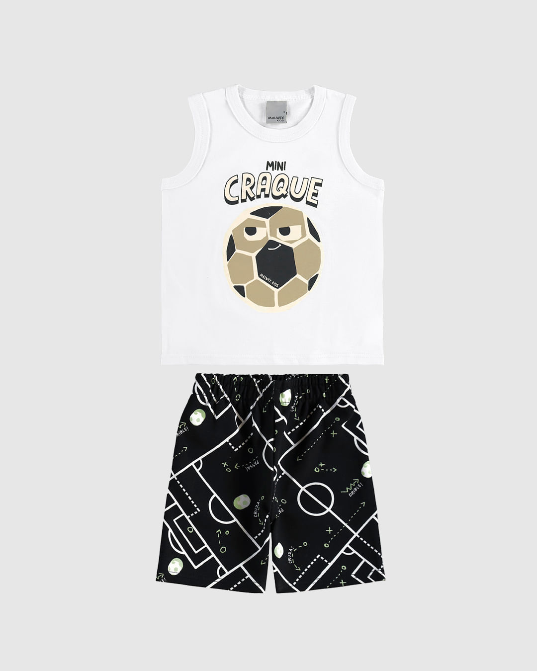 Conjunto Infantil Menino Regata E Bermuda Estampada Em Algodão Malwee Kids
