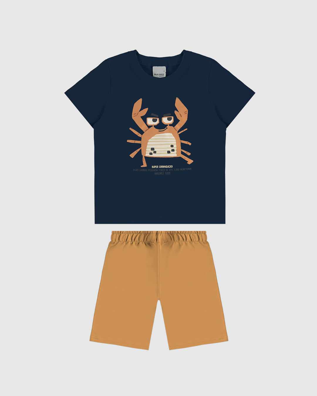 Conjunto Infantil Menino Camiseta Estampada + Bermuda Em Algodão Malwee Kids