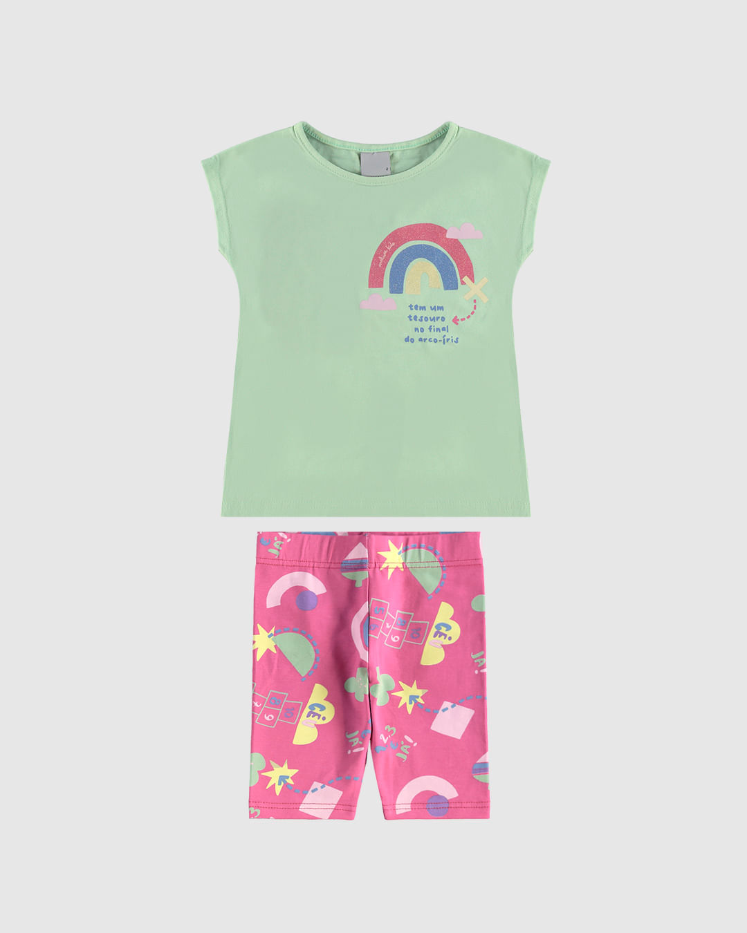 Conjunto Infantil Menina Estampa Tesouro Em Algodão Malwee Kids