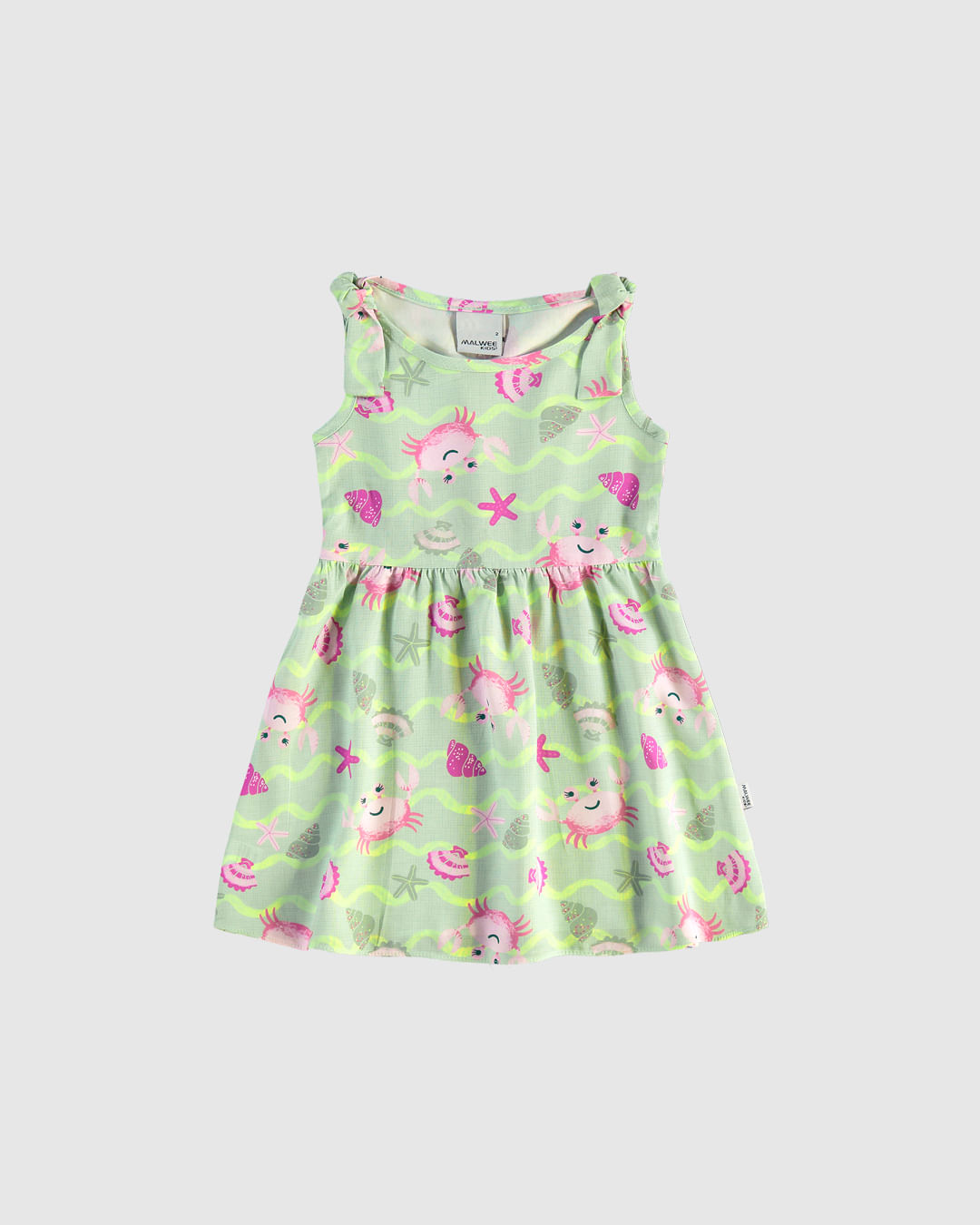 Vestido Infantil Estampa Caranguejos Em Viscose Malwee Kids