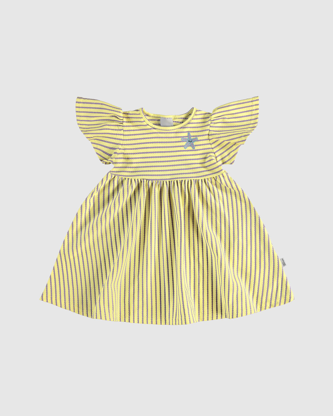 Vestido Infantil Rodado Em Malha Texturizada Listrada Malwee Kids