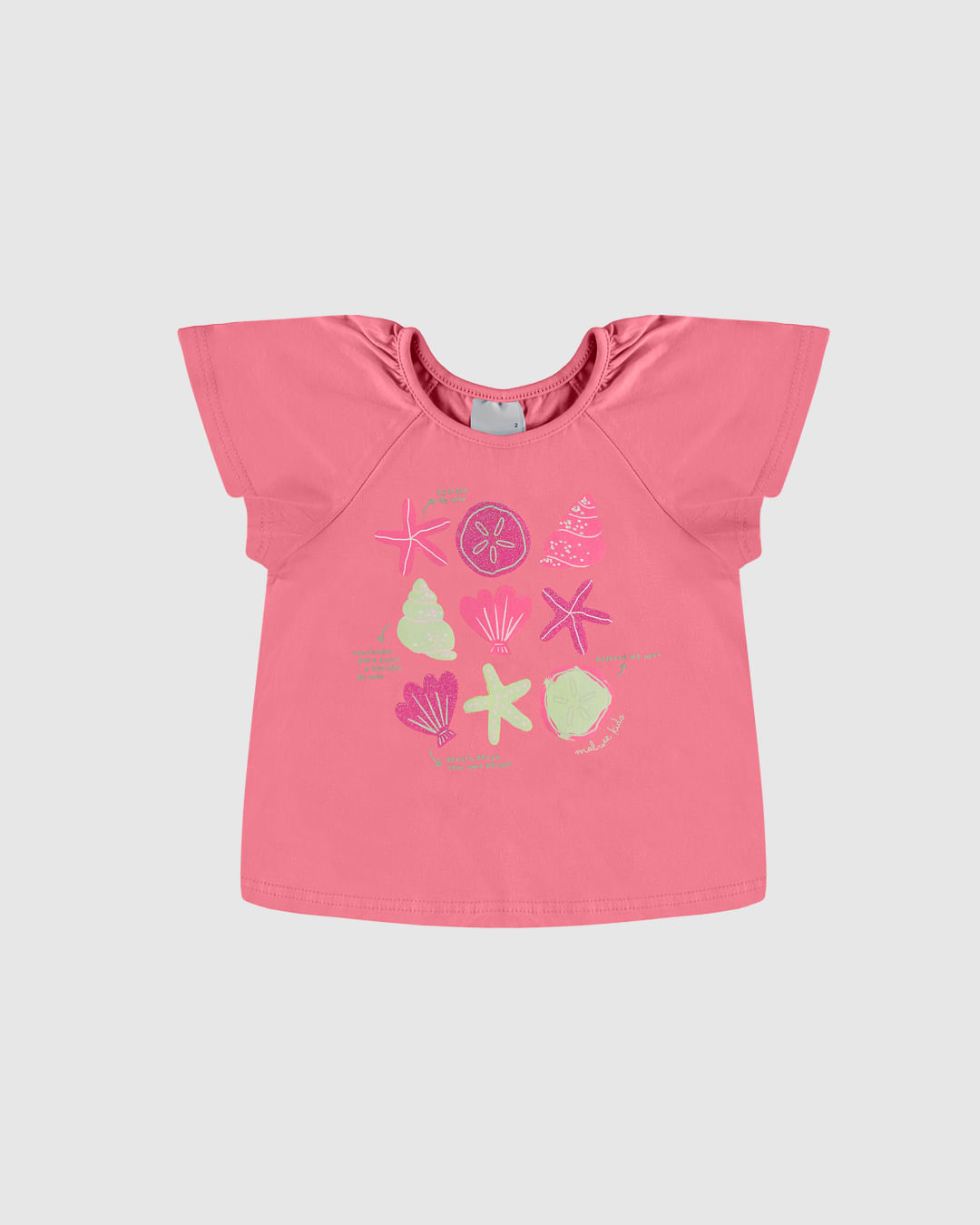 Blusa Infantil Menina Animais Marinhos Estampa Glitter Em Algodão Malwee Kids