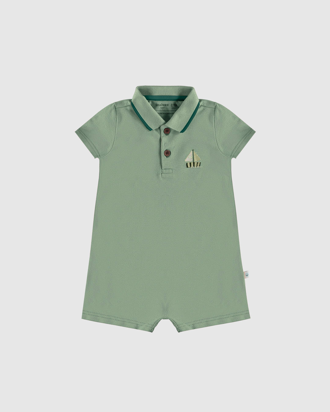 Macaquinho Polo Infantil Menino Manga Curta Em Piquet Stretch Malwee Kids