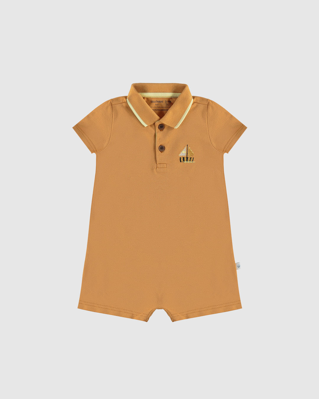 Macaquinho Polo Infantil Menino Manga Curta Em Piquet Stretch Malwee Kids