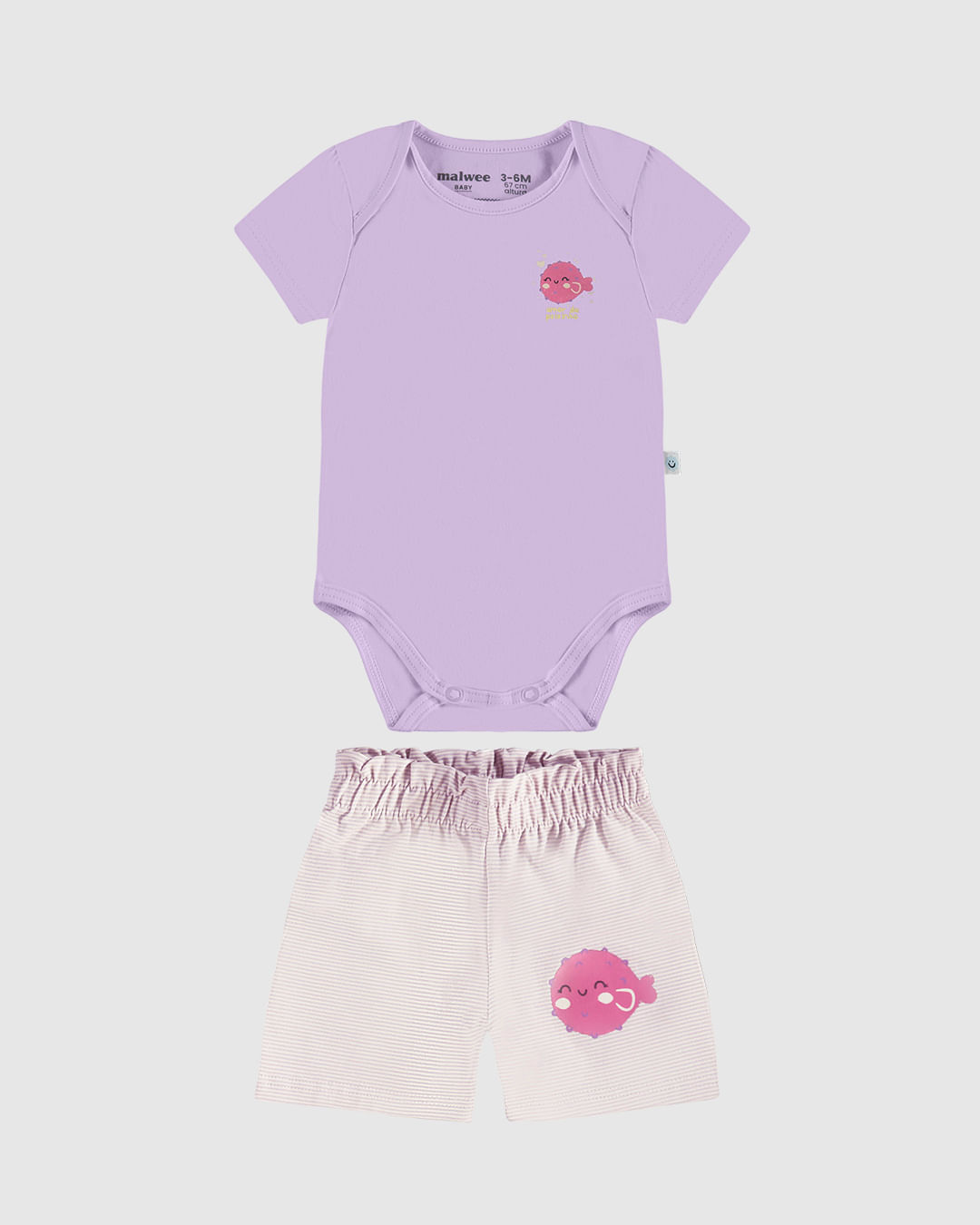 Conjunto Infantil Menina Amor De Peixinho Body E Shorts Malwee Kids