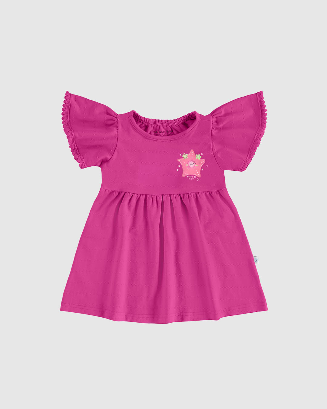 Vestido Infantil Estampa Brilho Do Mar! Em Malha Texturizada Malwee Kids - Imagem 3