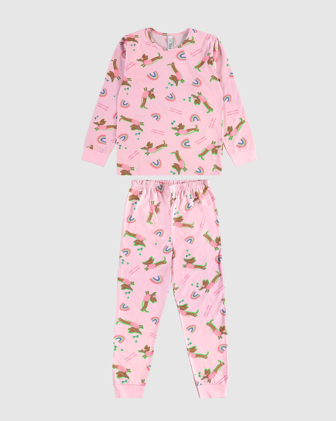 Pijama Longo Infantil Menina Estampado Em Algodão Malwee Kids