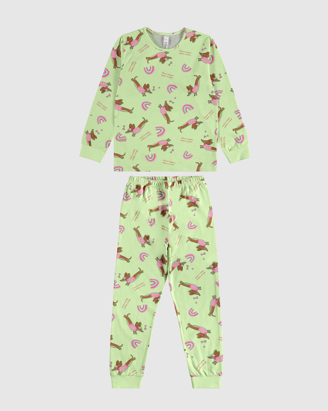 Pijama Longo Infantil Menina Estampado Em Algodão Malwee Kids - Imagem 5