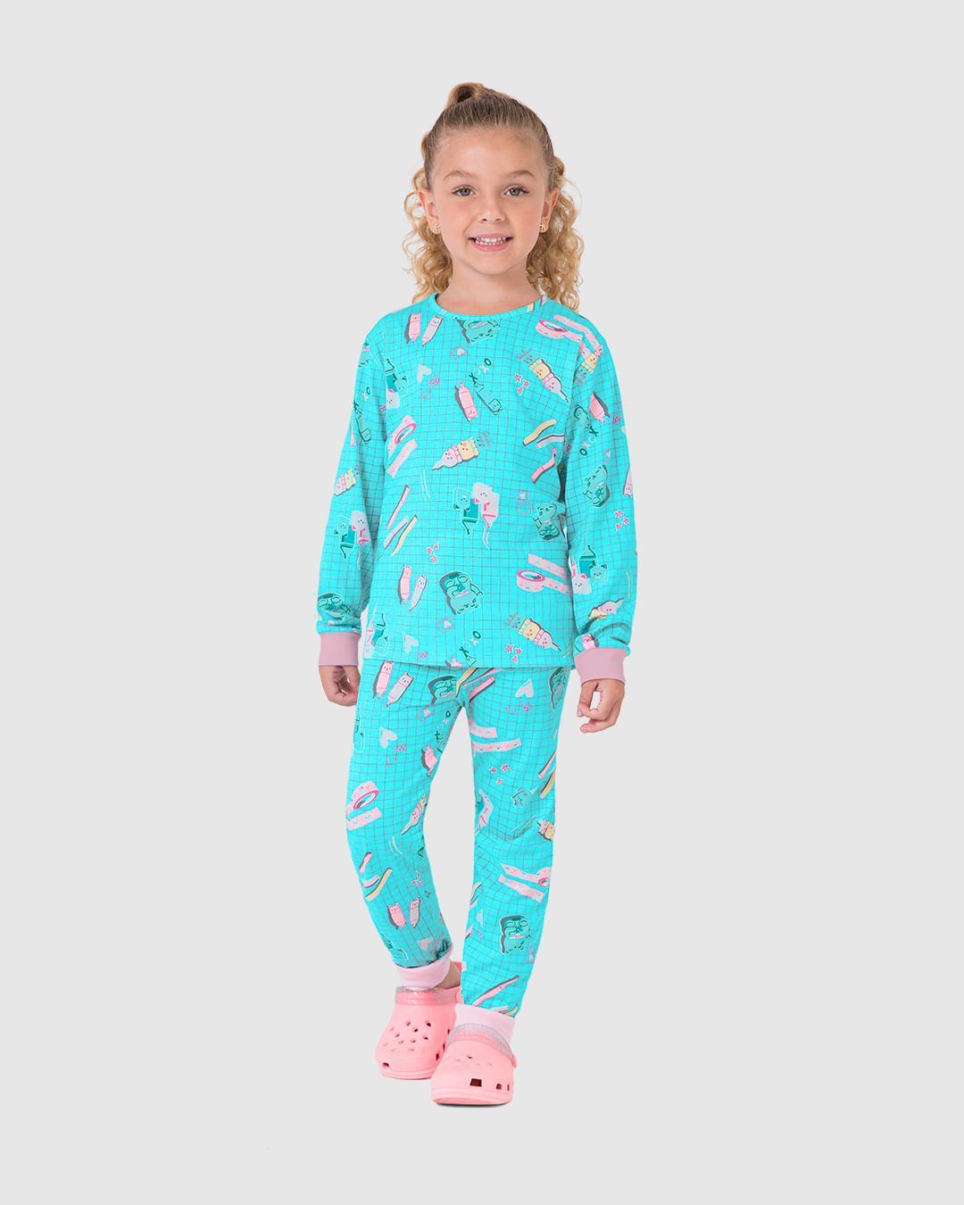 Pijama Longo Infantil Menina Estampado Em Algodão Malwee Kids