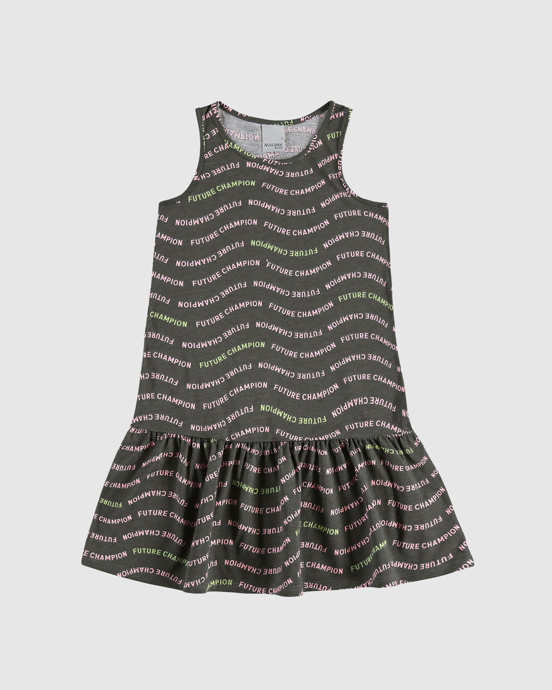 Vestido Infantil Barra Franzida Estampado Em Algodão Malwee Kids - Imagem 7