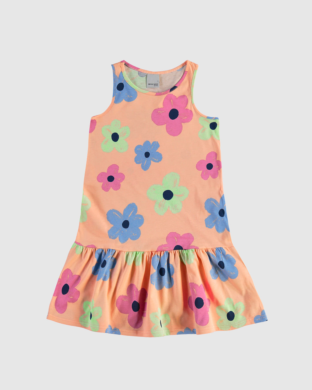 Vestido Infantil Barra Franzida Estampado Em Algodão Malwee Kids - Imagem 4