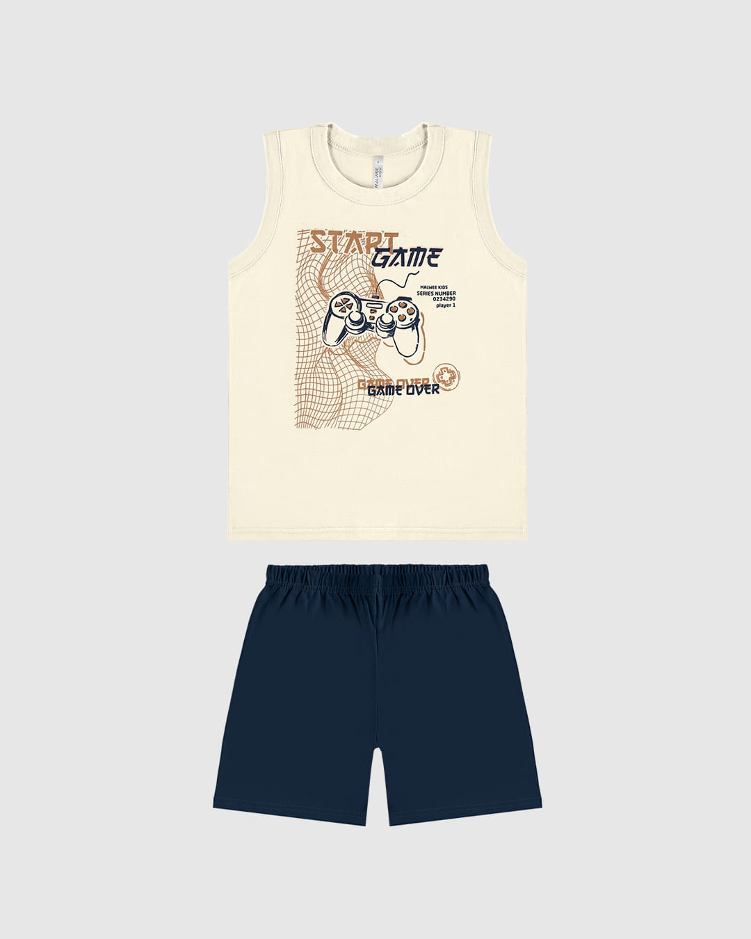 Pijama Infantil Menino Regata Estampa Frontal Em Algodão Malwee Kids - Imagem 8