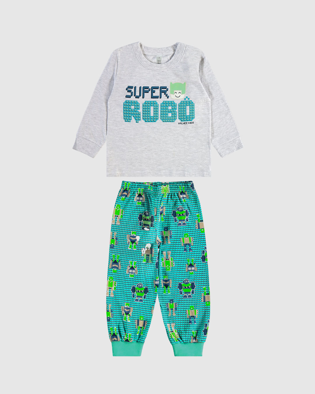 Pijama Longo Infantil Menino Calça Estampada Em Algodão Malwee Kids - Imagem 4