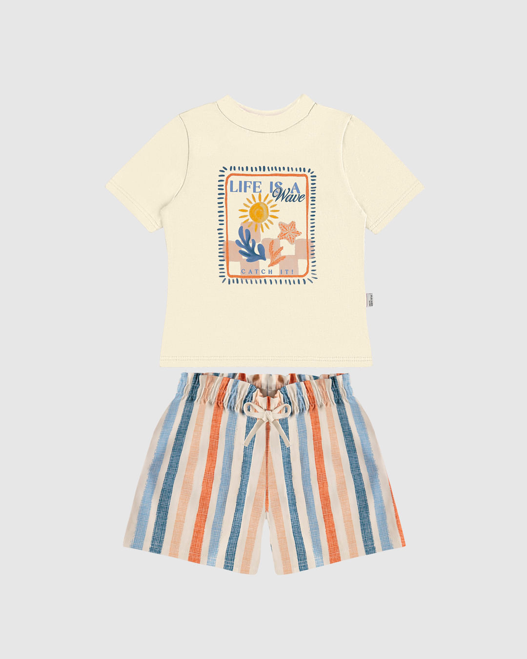Conjunto Infantil Menina Life Is A Wave, Catch It Em Algodão Malwee Kids - Imagem 4