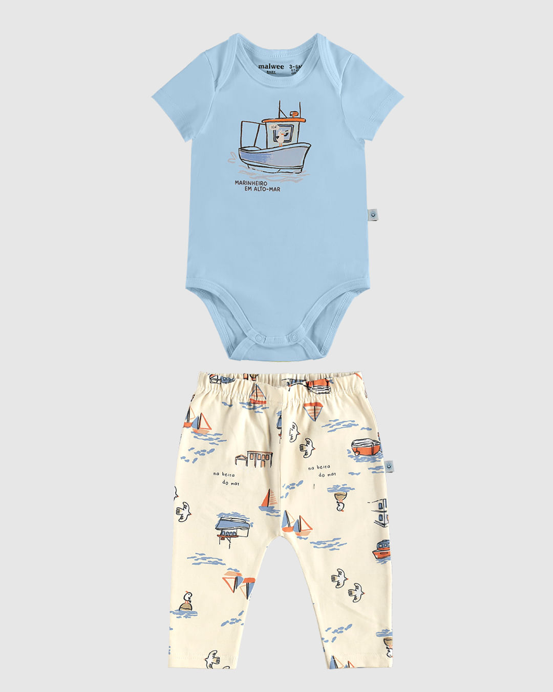 Conjunto Infantil Menino Body E Calça Marinheiro Em Alto-Mar Malwee Kids - Imagem 4