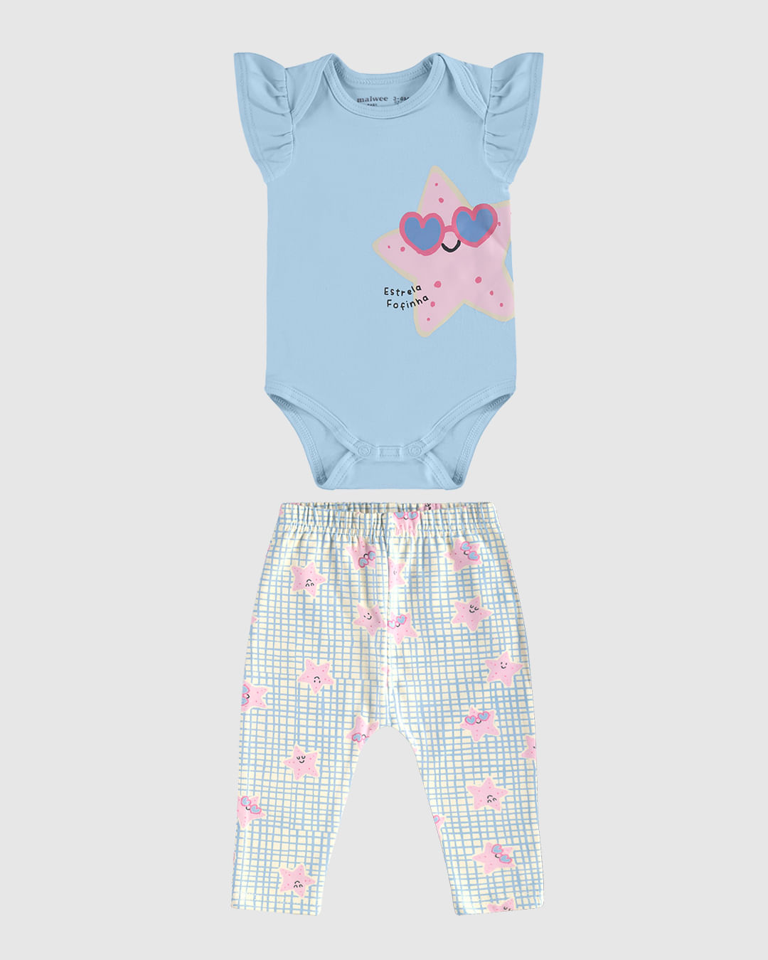 Conjunto Infantil Menina Body Estrela Fofinha + Calça Em Algodão Malwee Kids - Imagem 8