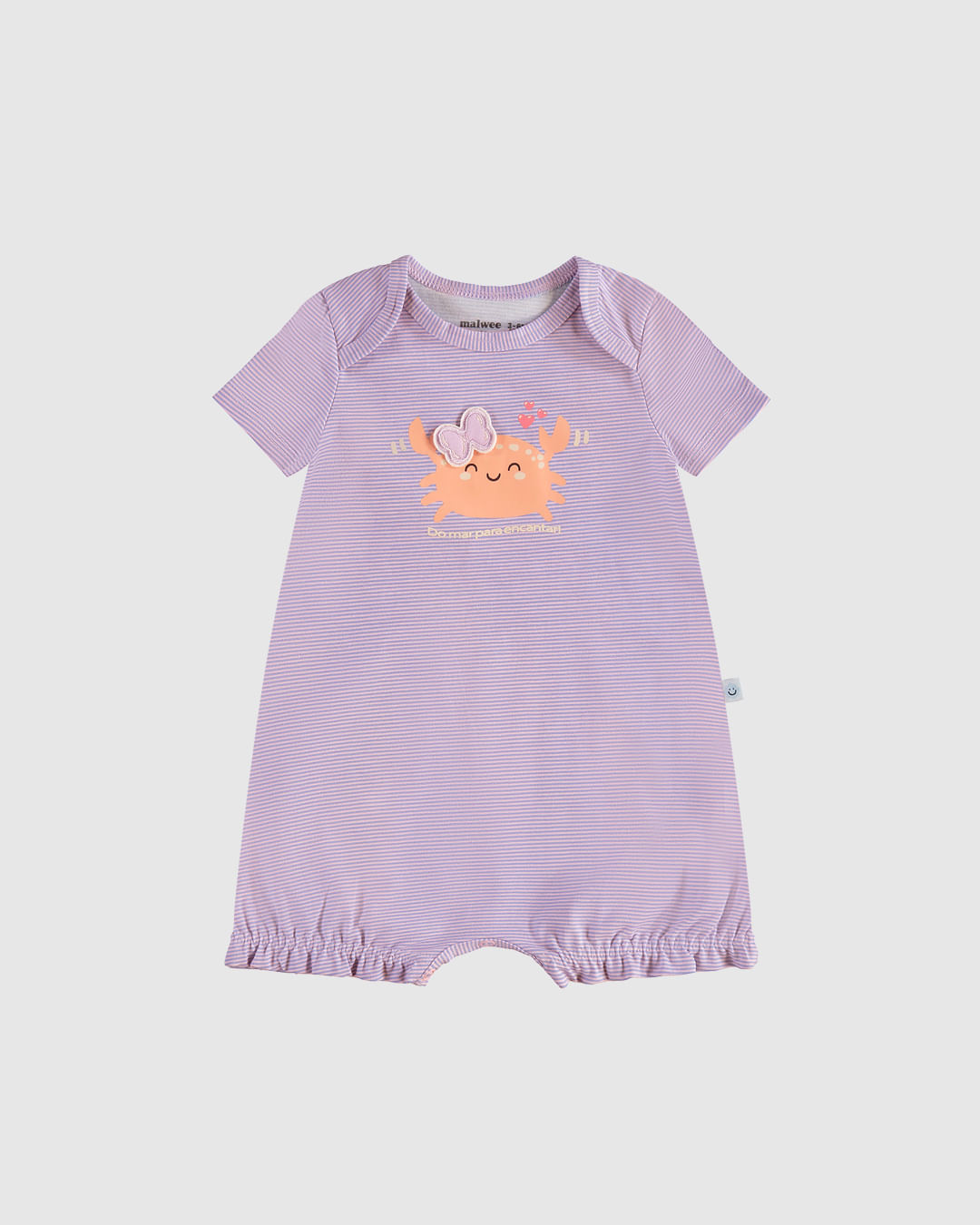 Macaquinho Infantil Menina Estampa Com Aplique Em Algodão Malwee Kids - Imagem 4