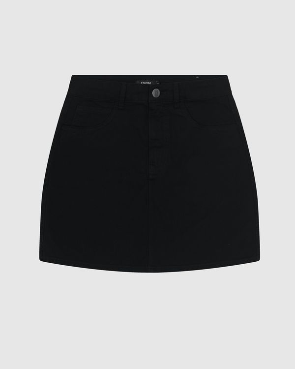Saia Evasê Feminina Estampa Animal Print Em Sarja Stretch - ENFM Preto - 36