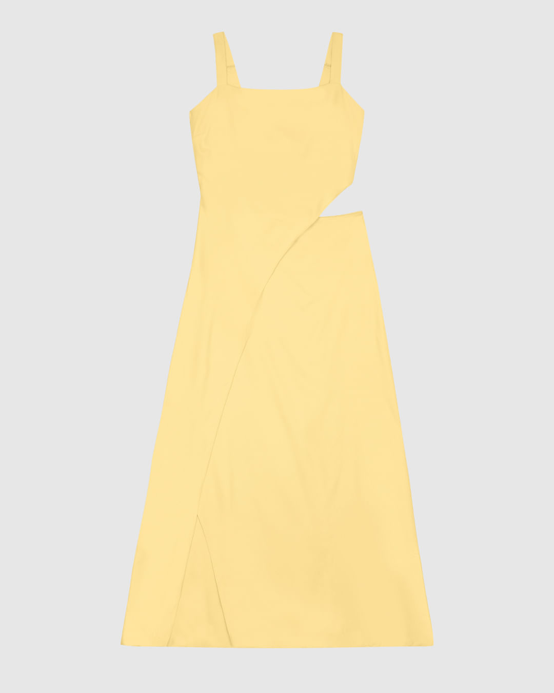 Vestido Midi Feminino Evasê Detalhe Cut Out em Crepe de Viscose - ENFIM