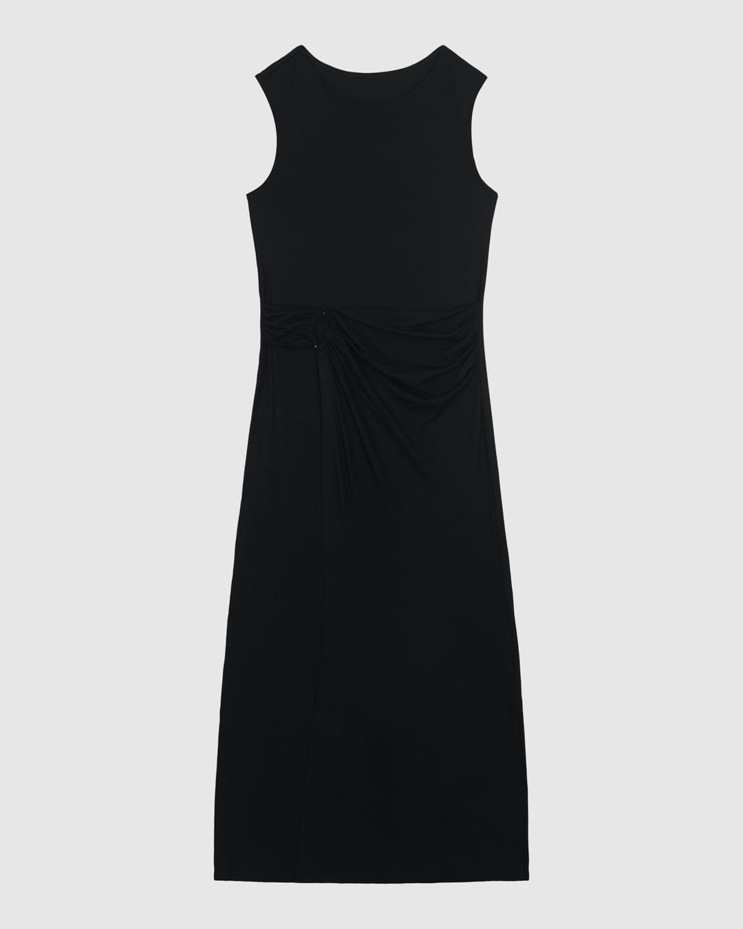 Vestido Midi Feminino Saia Sobreposta Transpassada Em Viscose Stretch - ENFIM