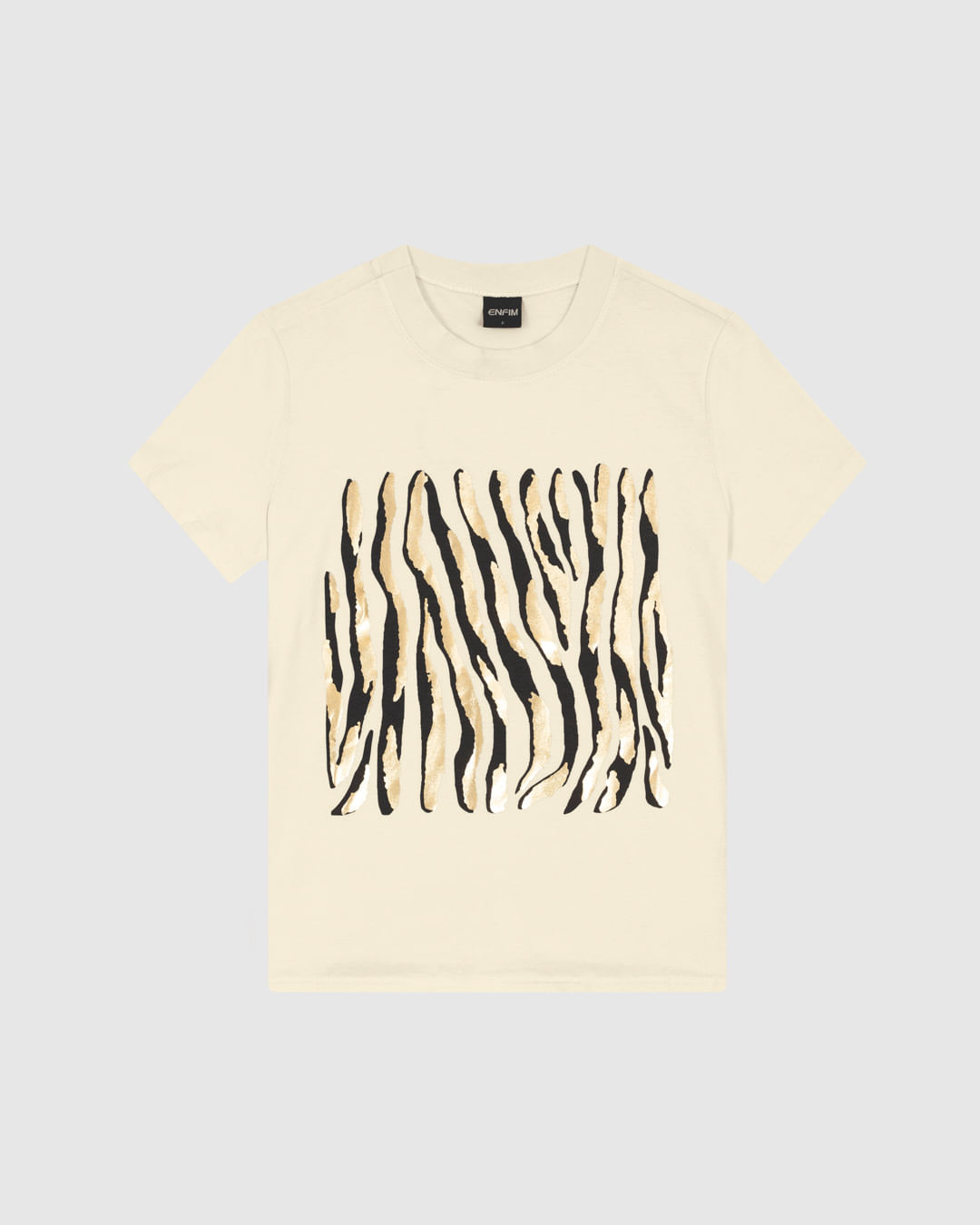 T-Shirt Feminina Slim Estampa Foil Animal Print Em Algodão - ENFIM - Imagem 2