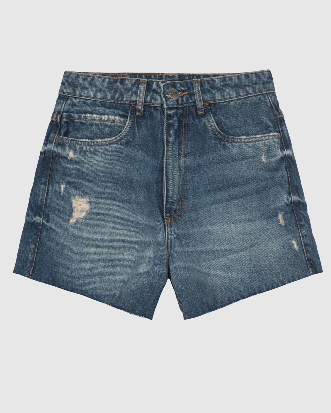 Shorts Feminino Hot Pant Detalhe Puídos Em Jeans 100% Algodão - ENFIM - Imagem 14