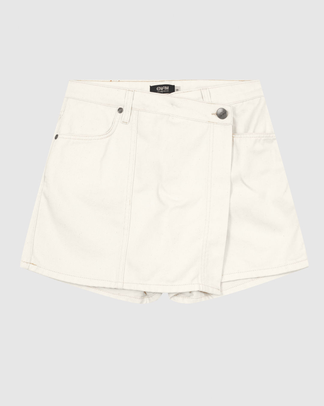 Shorts Saia Feminino Evasê Cintura Média Em Sarja - ENFIM - Imagem 2