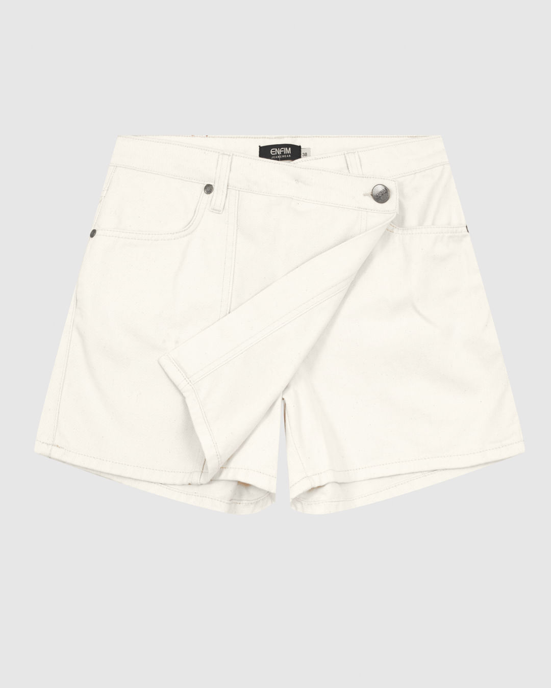 Shorts Saia Feminino Evasê Cintura Média Em Sarja - ENFIM - Imagem 6