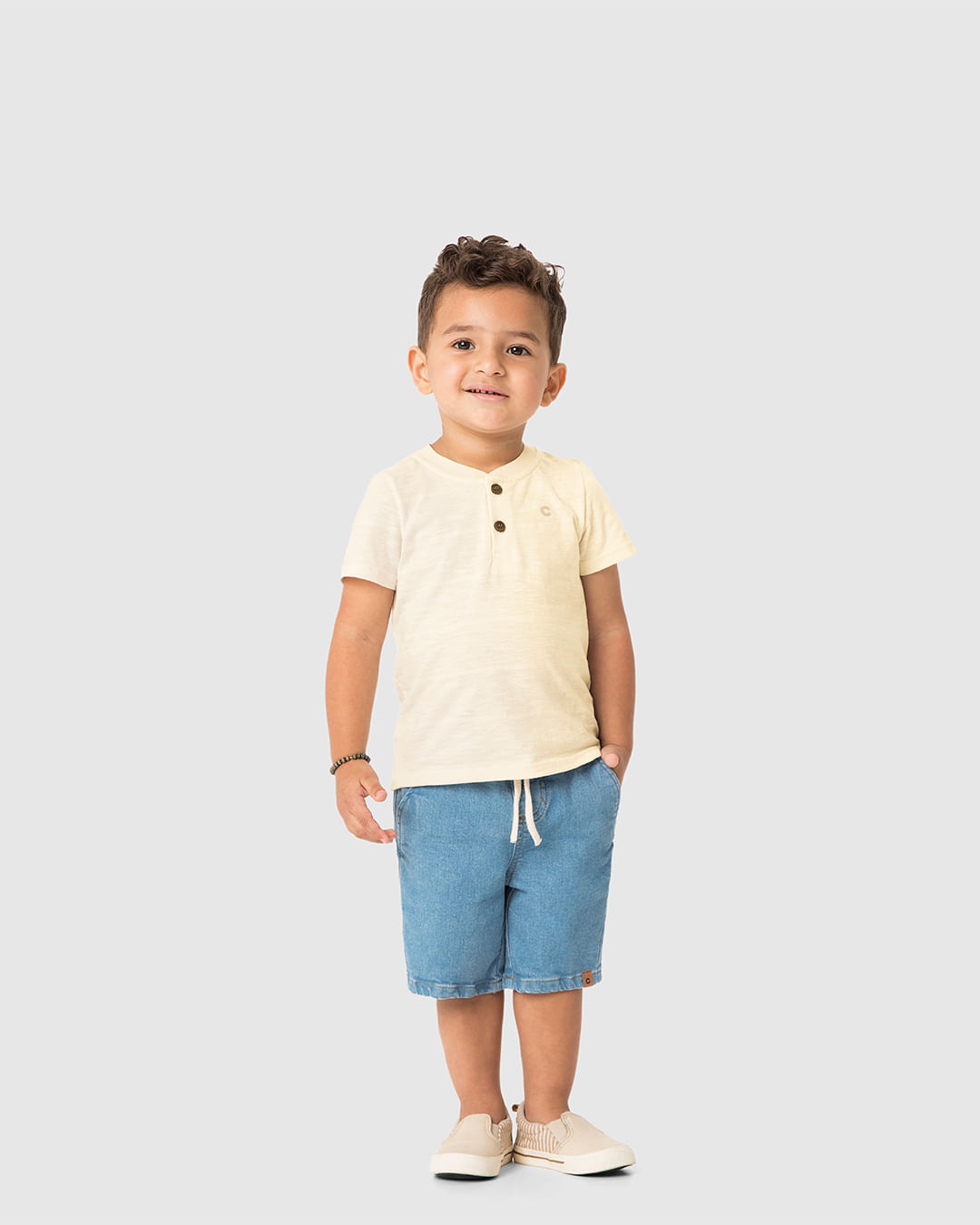 Conjunto Menino Camiseta Peitilho Frontal Em Malha Texturizada - Carinhoso - Imagem 13