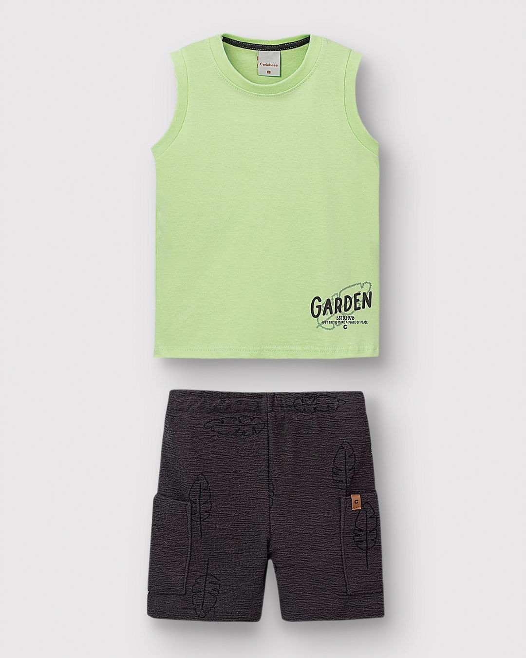Conjunto Menino Regata Garden Estampa HD Em Algodão - Carinhoso