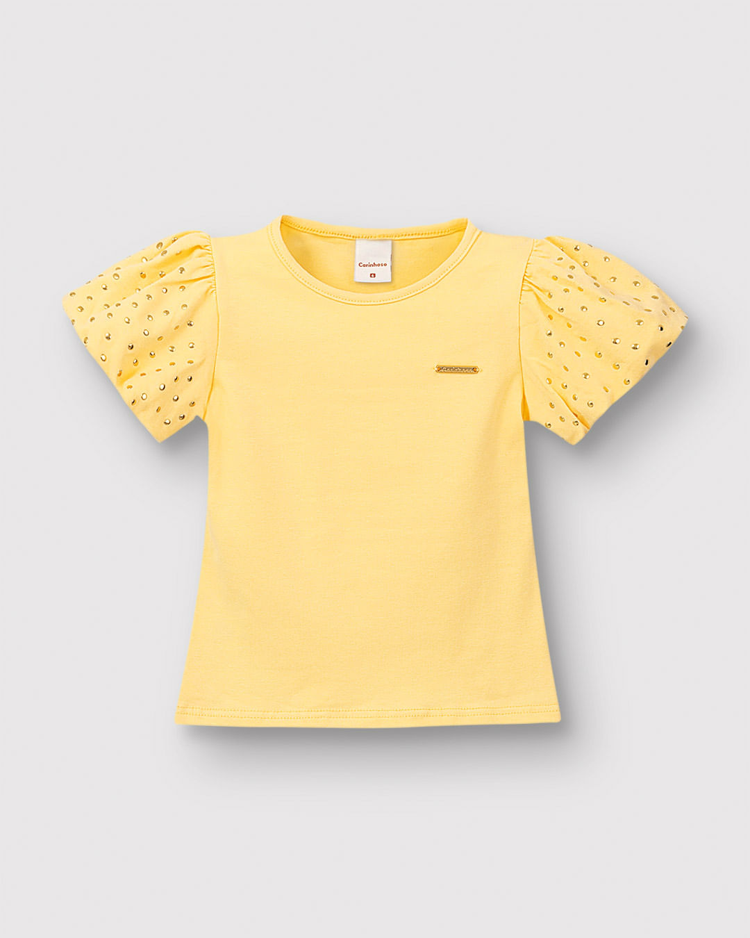 Blusa Menina Manga Curta Aplique Lantejoulas Em Algodão - Carinhoso - Imagem 10