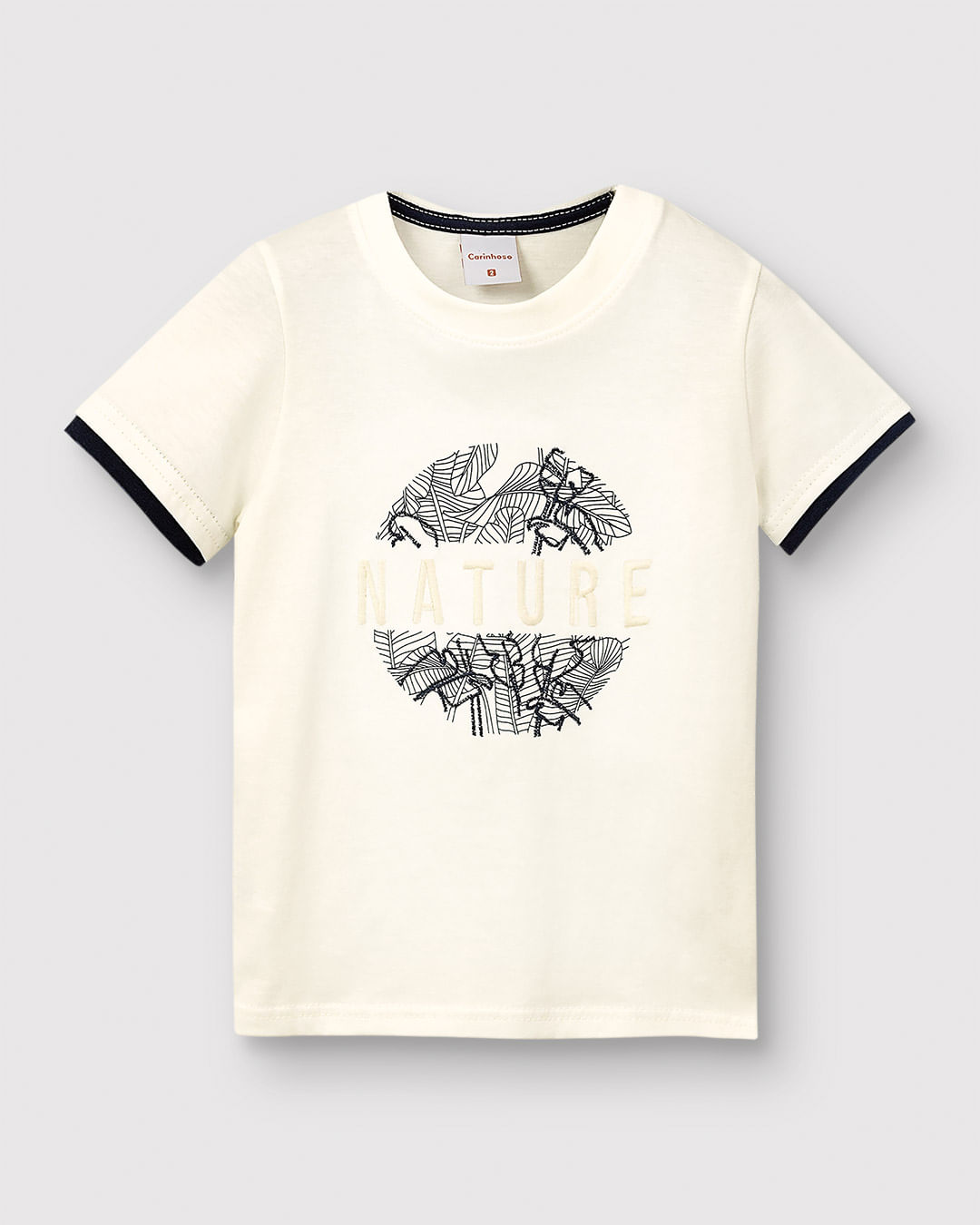 Camiseta Menino Estampa Bordada Nature Em Algodão - Carinhoso - Imagem 16