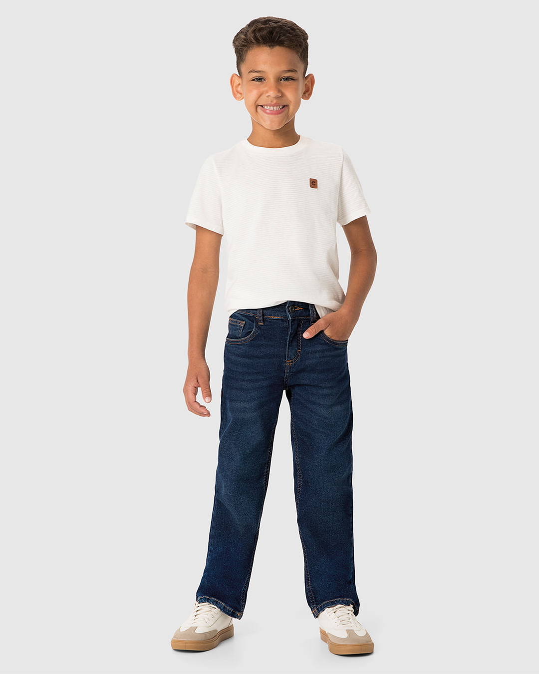 Calça Menino Baggy Cós Ajustável Em Jeans Com Elastano - Carinhoso - Imagem 16