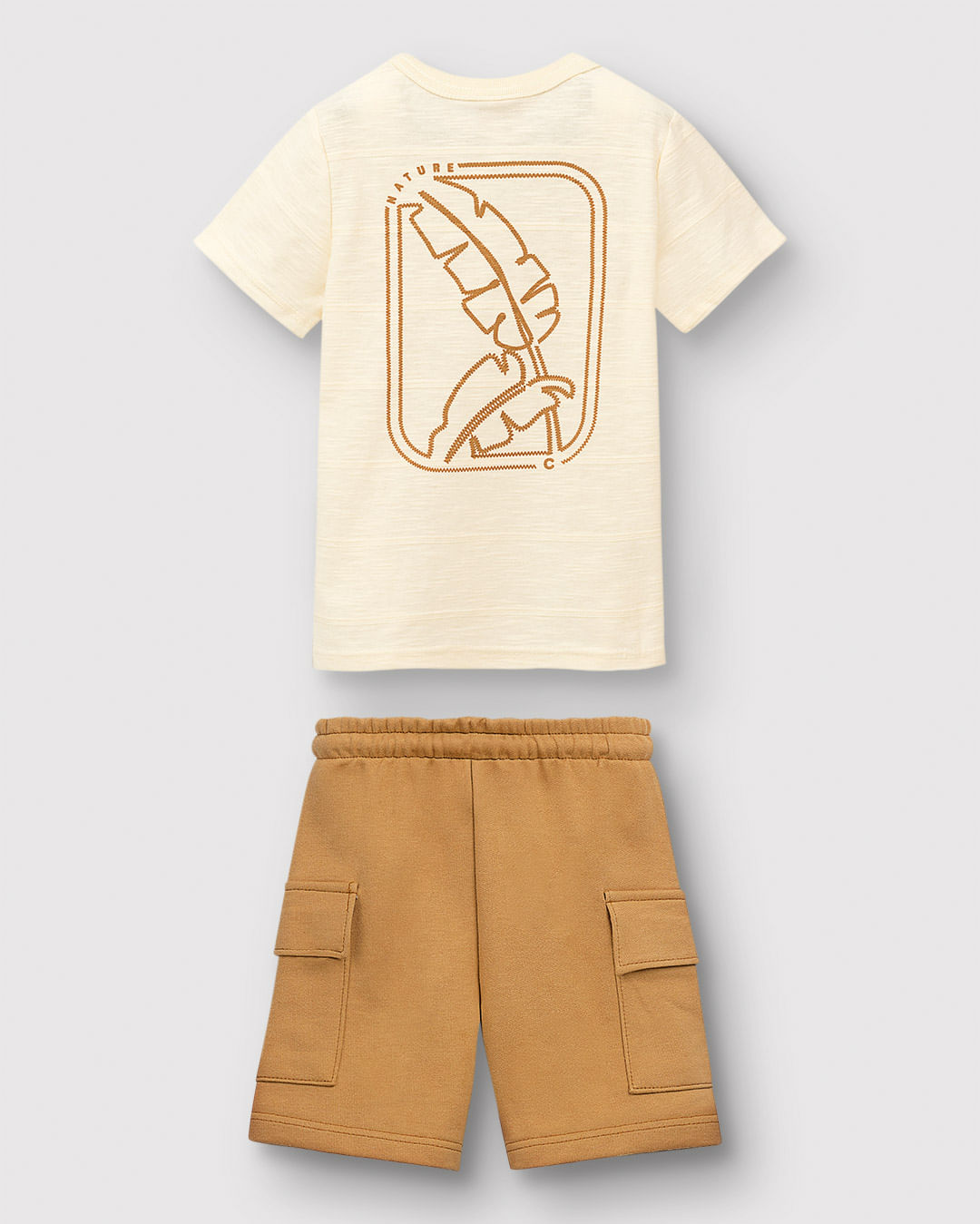 Conjunto Menino Camiseta Estampa Costas Nature E Bermuda Moletom - Carinhoso - Imagem 2