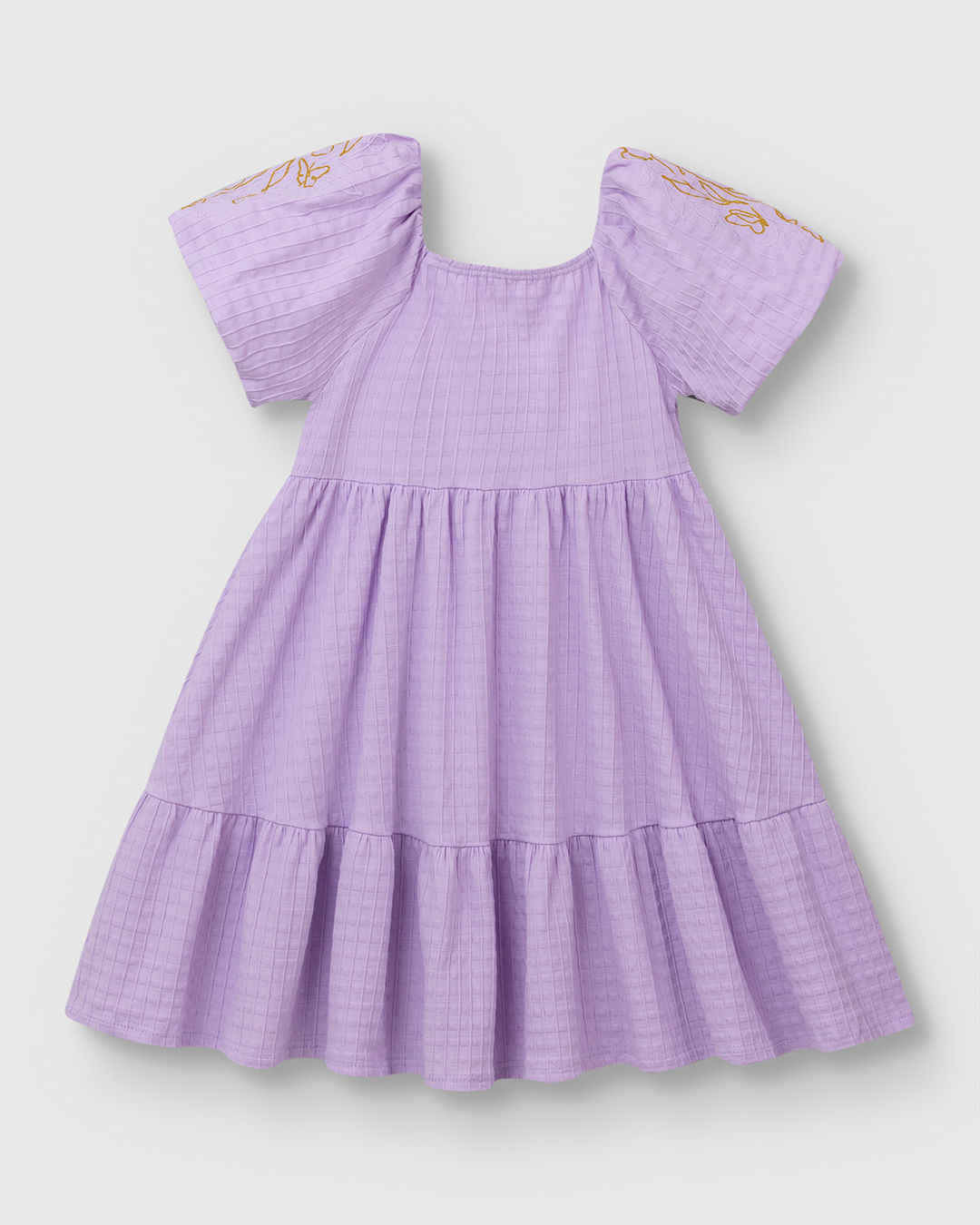 Vestido Menina Estampa Metalizada Na Manga Em Malha Texturizada - Carinhoso - Imagem 2