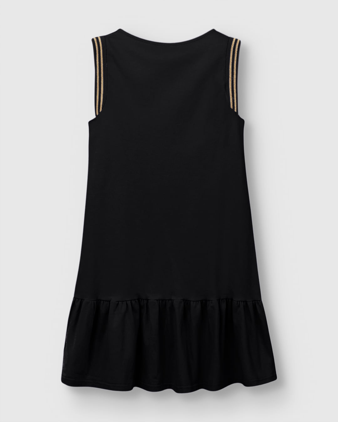 Vestido Menina Amplo Detalhe Retilínea Lurex Em Algodão - Carinhoso - Imagem 8