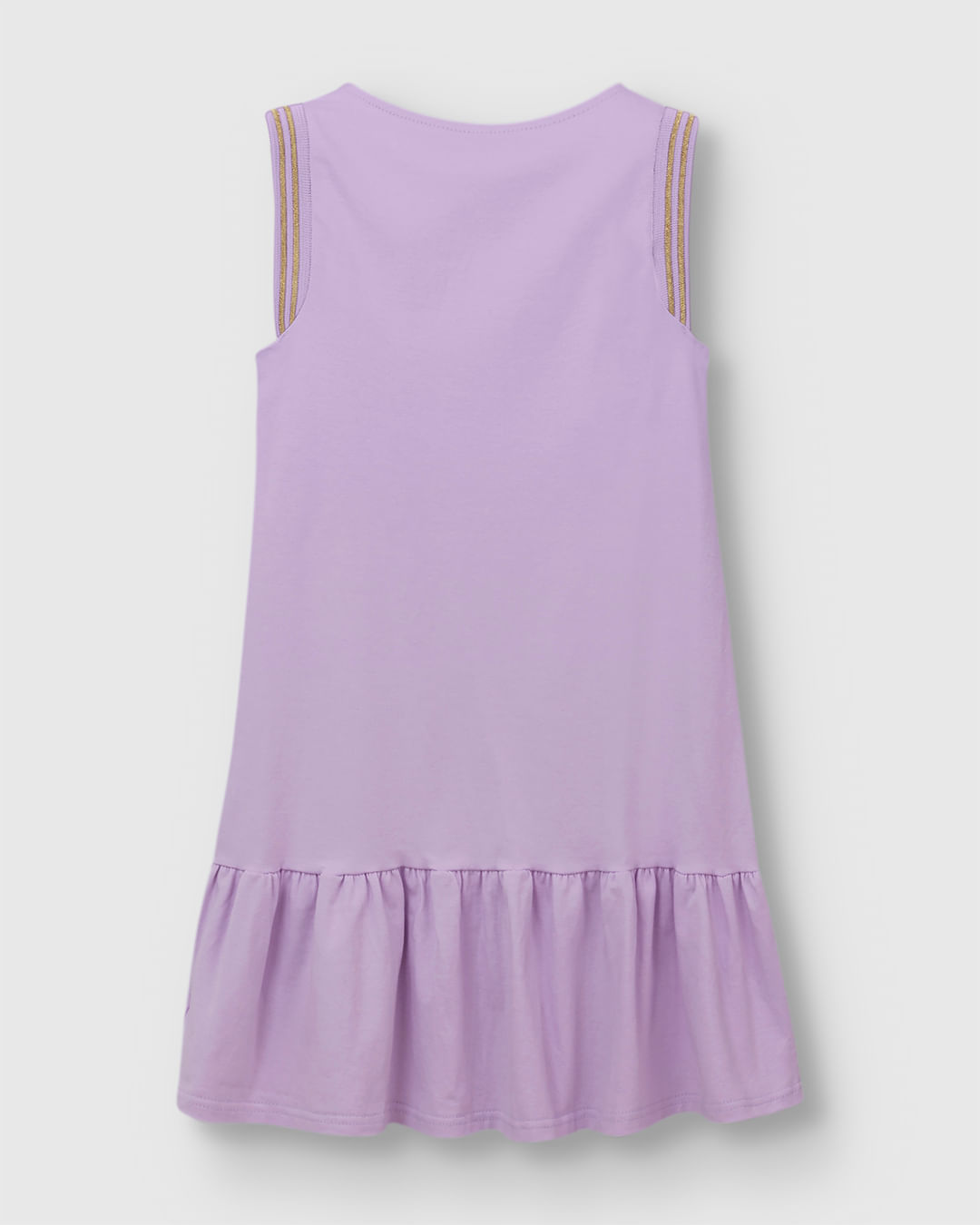 Vestido Menina Amplo Detalhe Retilínea Lurex Em Algodão - Carinhoso - Imagem 2