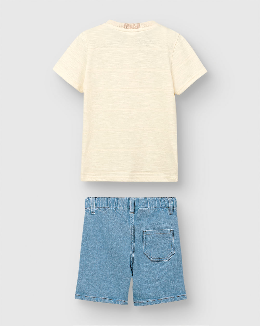 Conjunto Menino Camiseta Peitilho Frontal Em Malha Texturizada - Carinhoso - Imagem 6