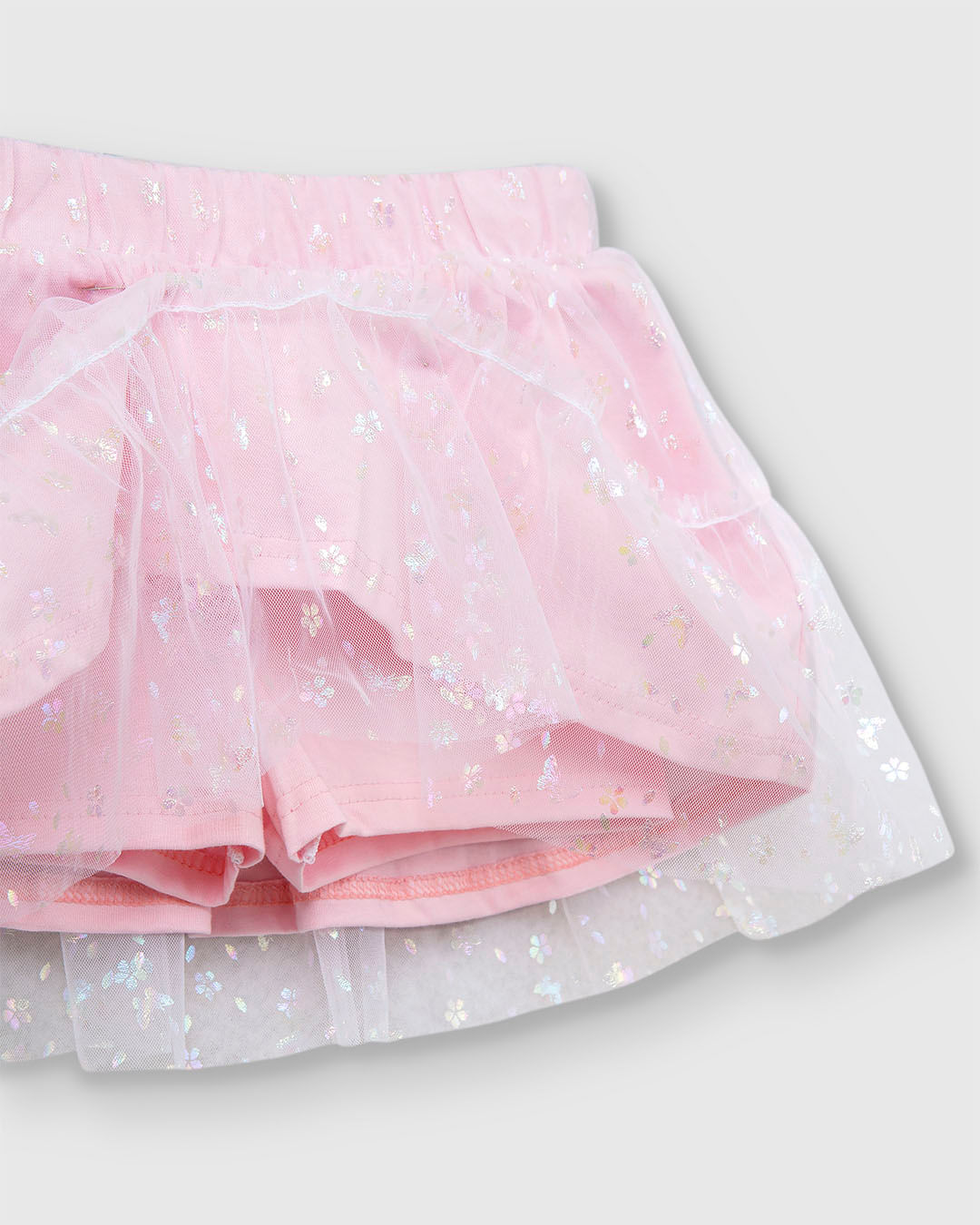 Conjunto Menina Blusa Bordado + Saia Em Algodão E Tule Foil - Carinhoso - Imagem 3