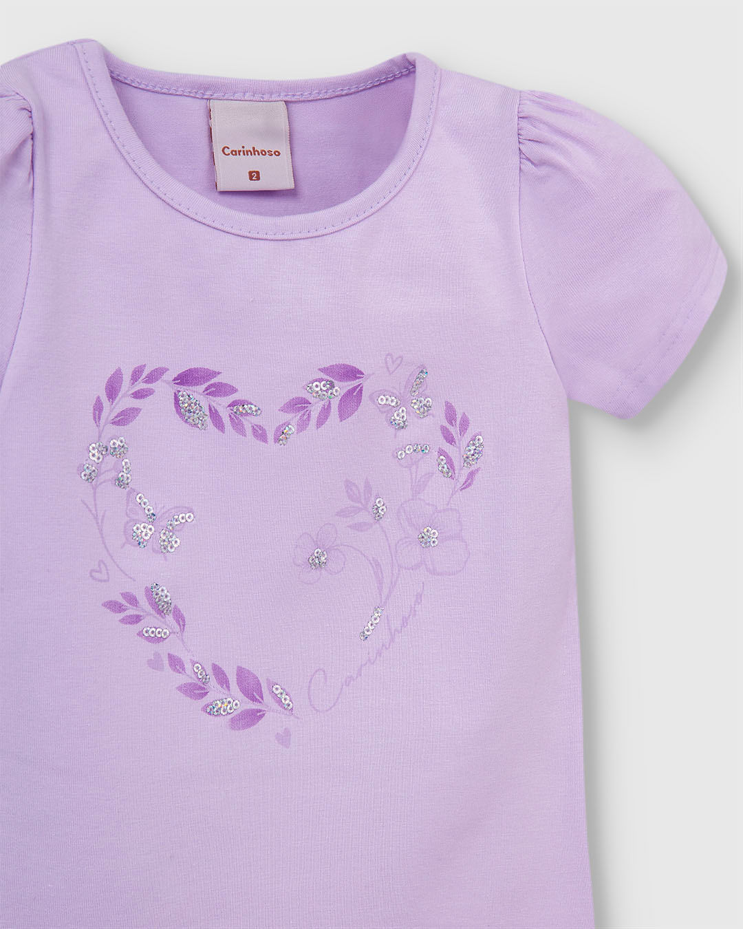 Conjunto Menina Blusa Estampa Bordado Lantejoula Em Algodão - Carinhoso - Imagem 9