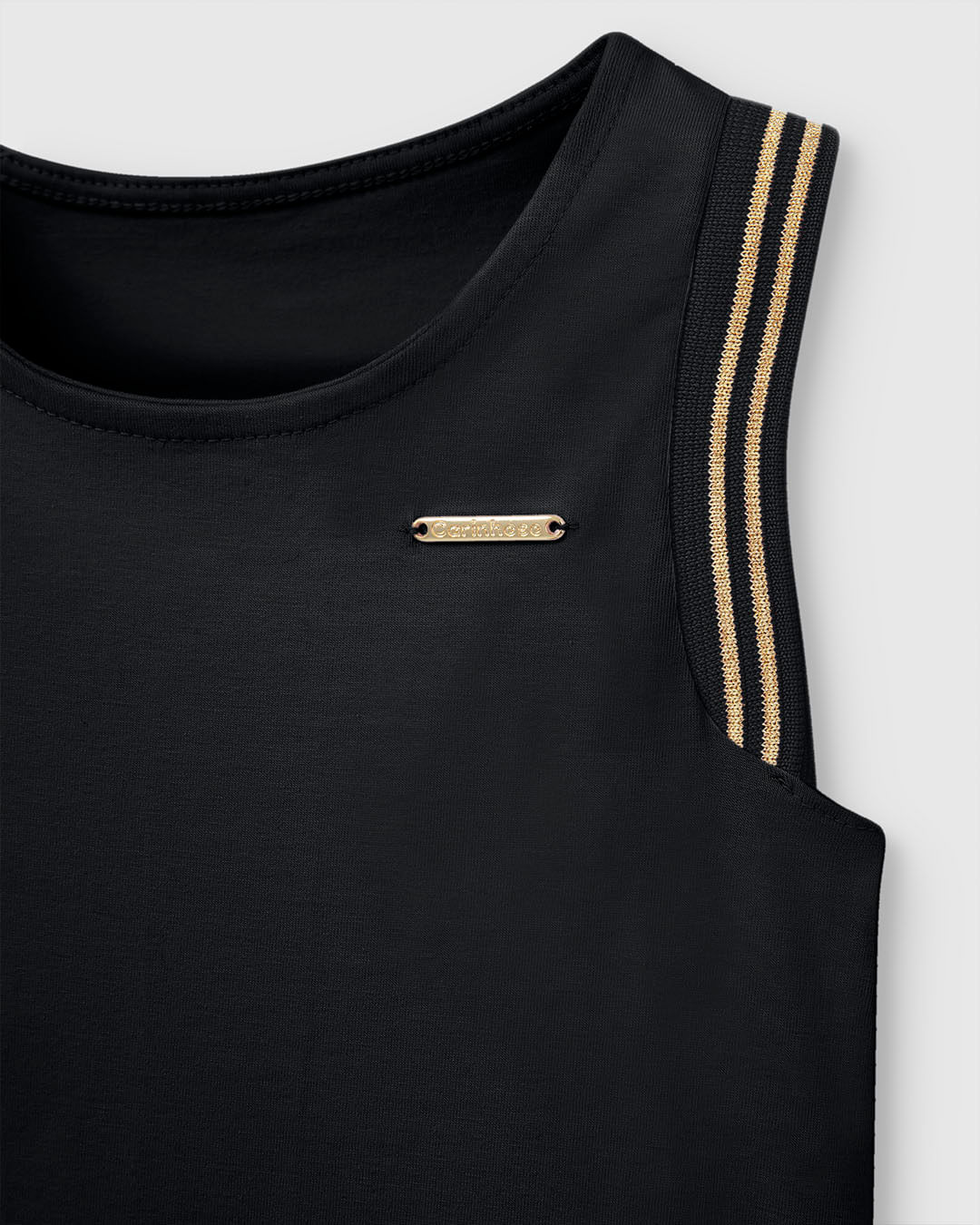 Vestido Menina Amplo Detalhe Retilínea Lurex Em Algodão - Carinhoso - Imagem 3