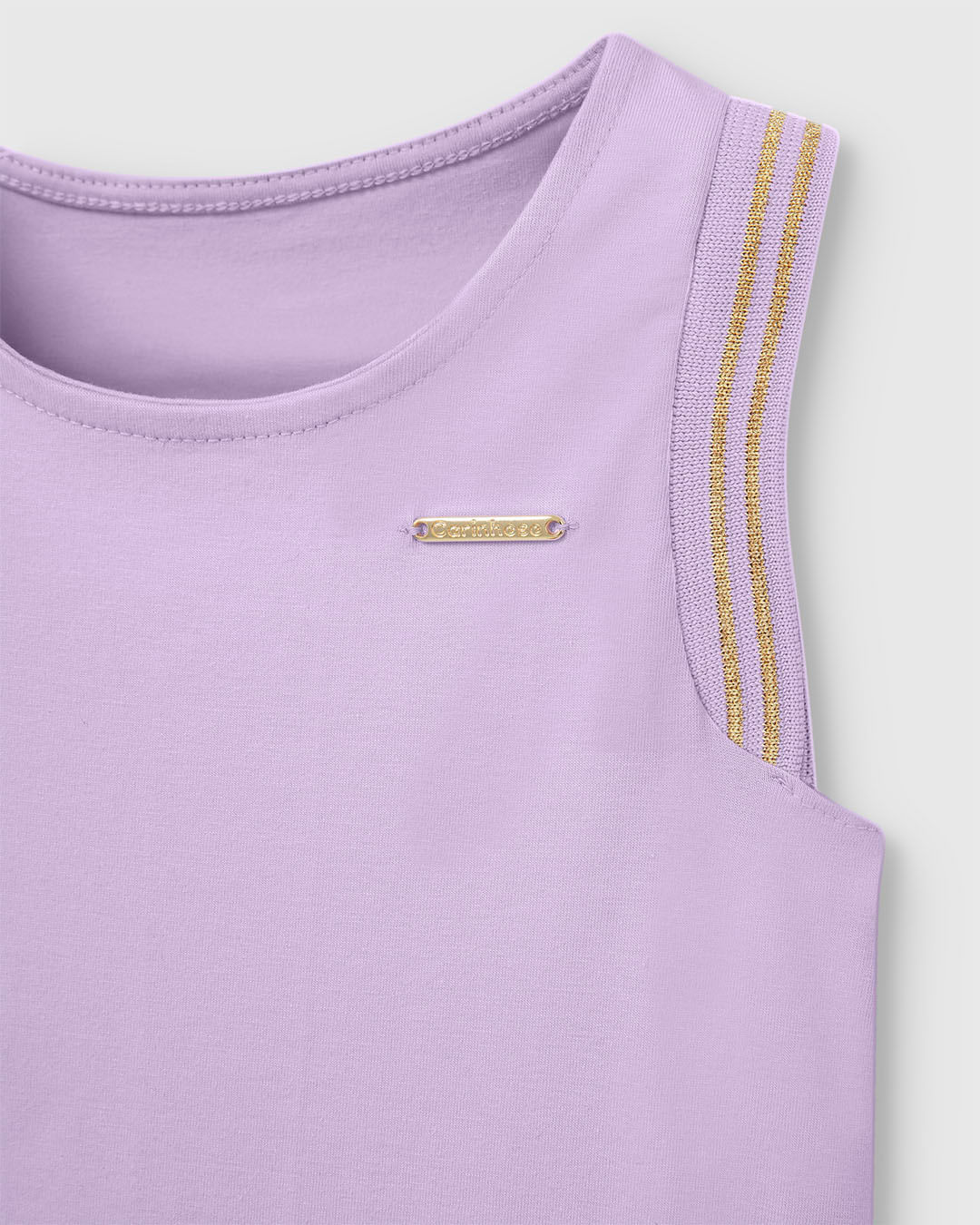 Vestido Menina Amplo Detalhe Retilínea Lurex Em Algodão - Carinhoso - Imagem 9