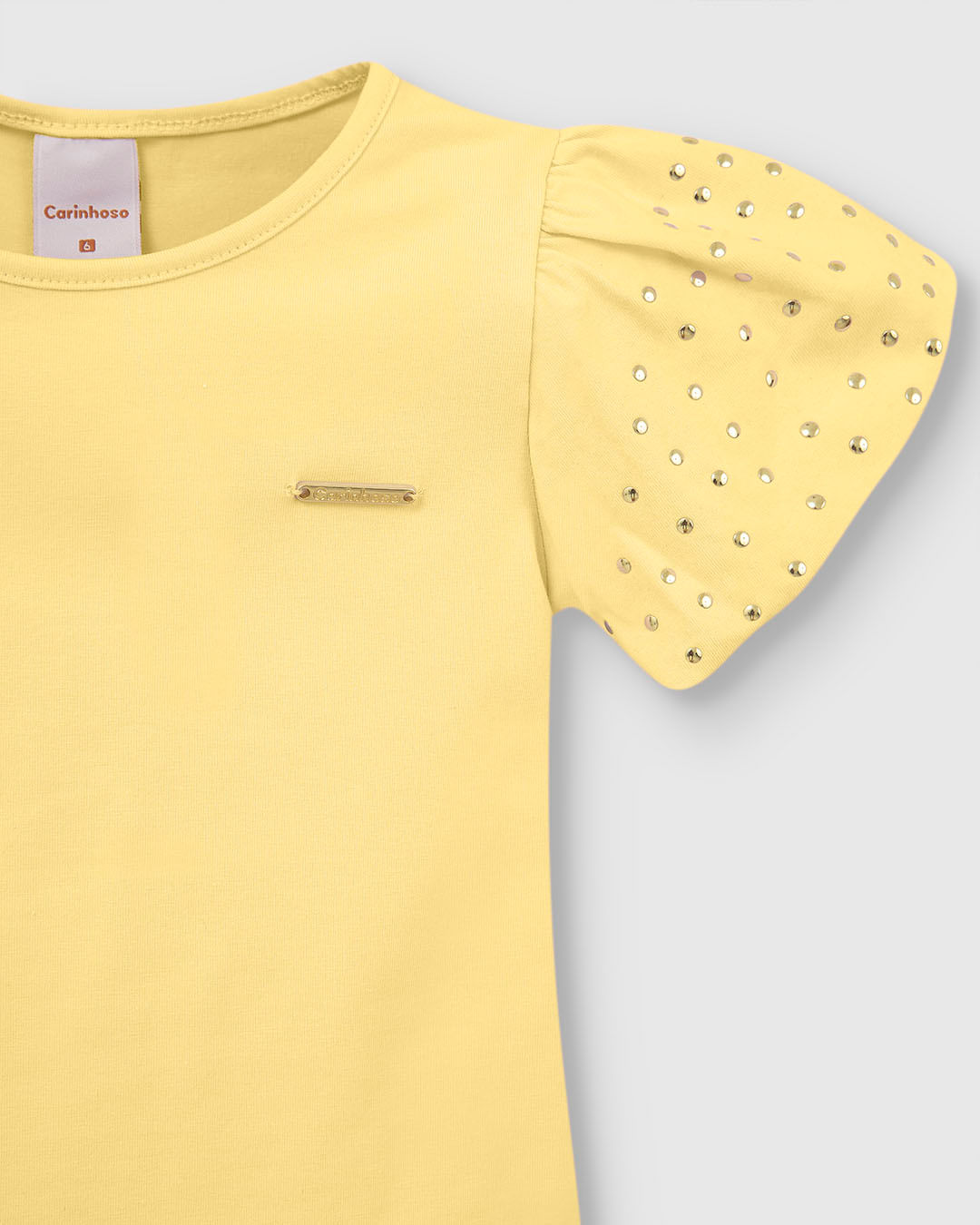 Blusa Menina Manga Curta Aplique Lantejoulas Em Algodão - Carinhoso - Imagem 9