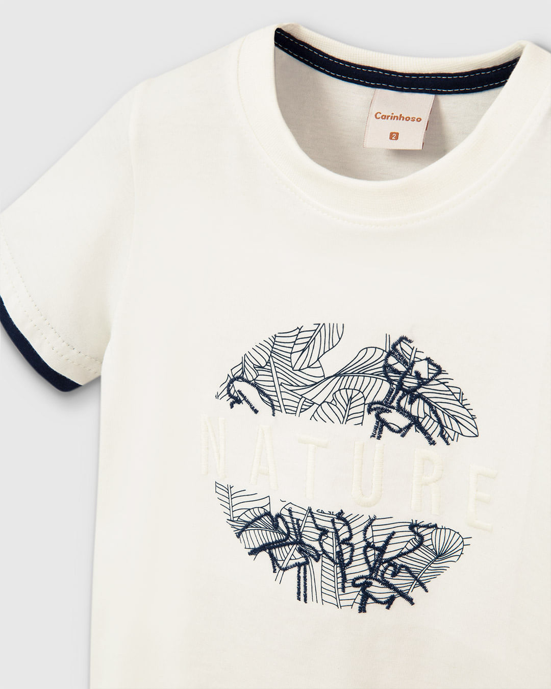 Camiseta Menino Estampa Bordada Nature Em Algodão - Carinhoso - Imagem 9