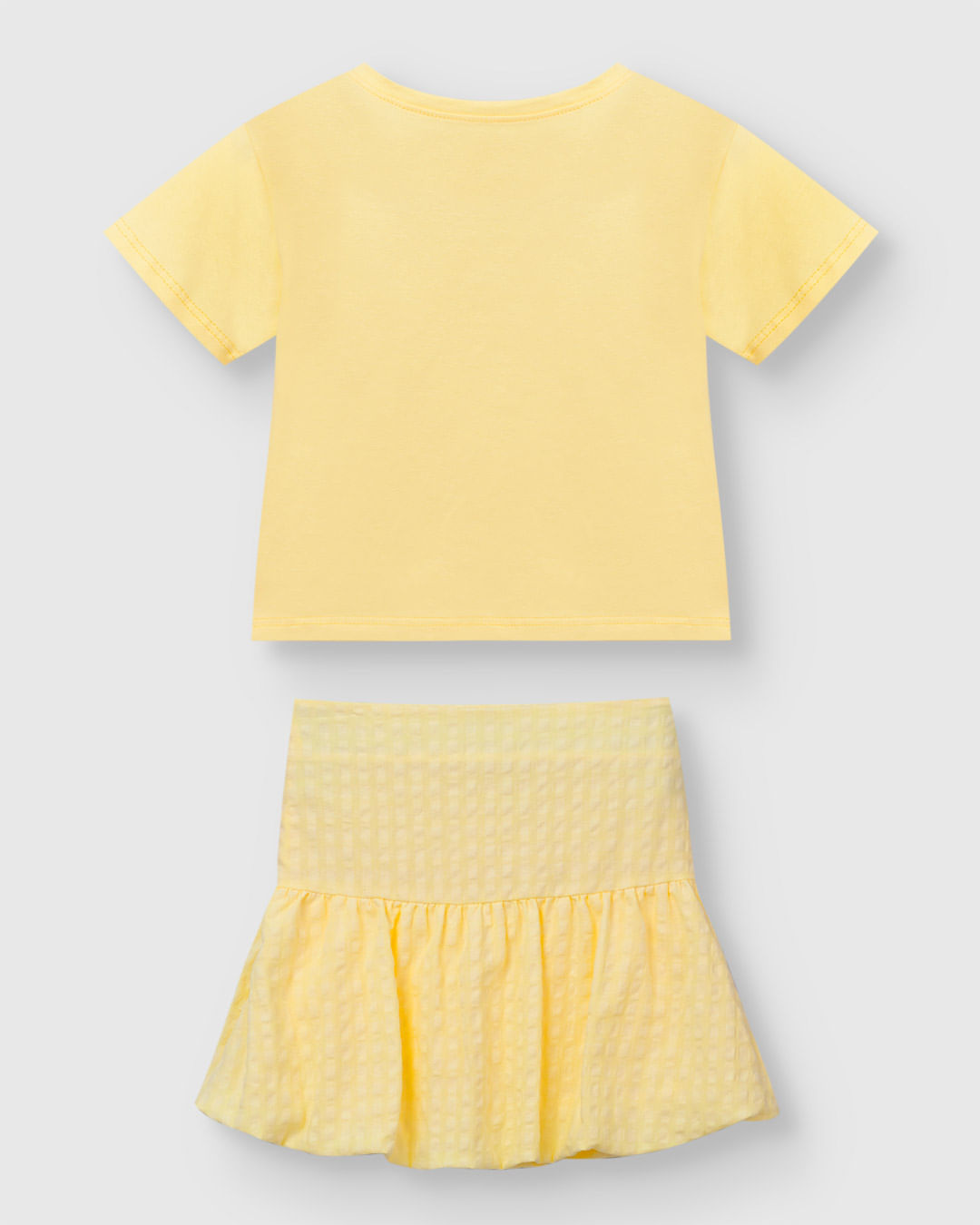 Conjunto Menina Blusa Bordado Com Aplique E Saia Balonê - Carinhoso - Imagem 3